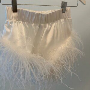 The Bar Silk PJ shorts w Feathers